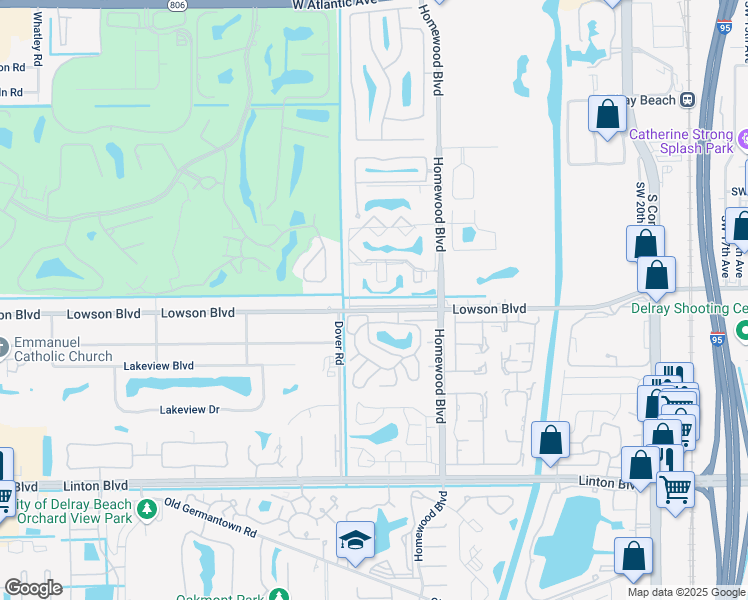map of restaurants, bars, coffee shops, grocery stores, and more near 2805 Zorno Way in Delray Beach