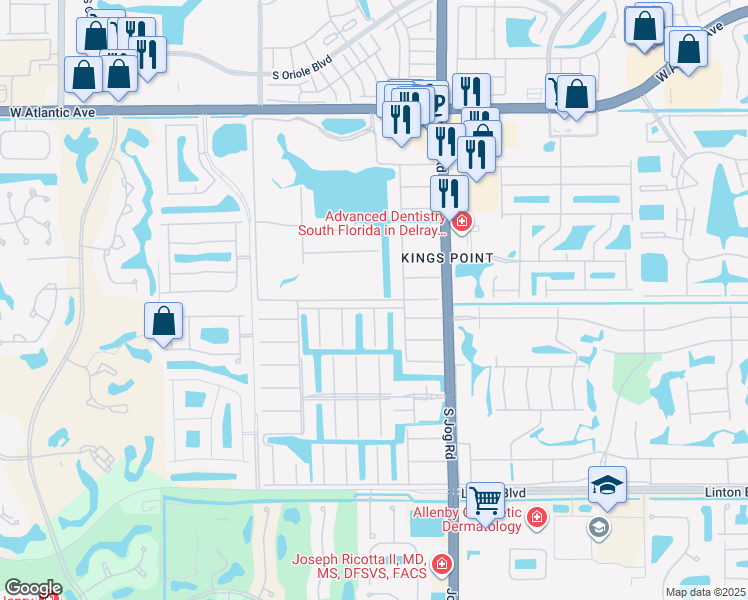map of restaurants, bars, coffee shops, grocery stores, and more near 362 Tuscany G in Delray Beach