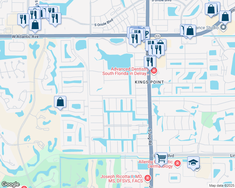 map of restaurants, bars, coffee shops, grocery stores, and more near 309 Tuscany Lane in Delray Beach
