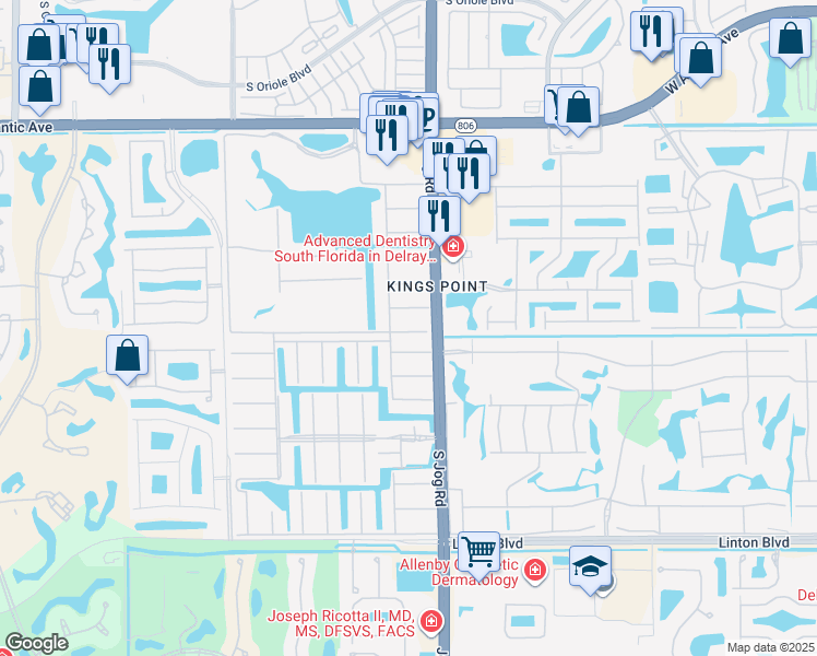 map of restaurants, bars, coffee shops, grocery stores, and more near 325 Seville North in Delray Beach