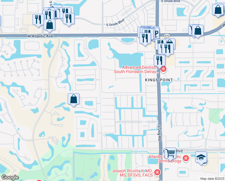 map of restaurants, bars, coffee shops, grocery stores, and more near 255 Tuscany Lane in Delray Beach
