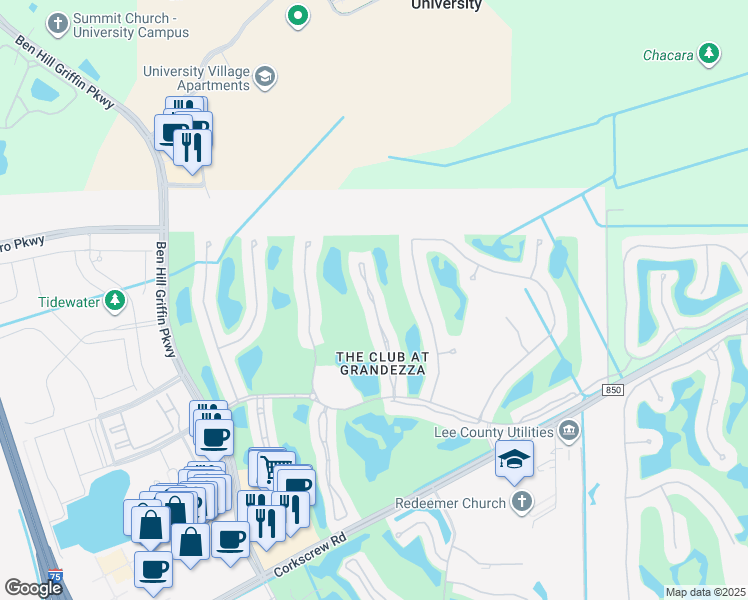 map of restaurants, bars, coffee shops, grocery stores, and more near 20071 Seagrove Street in Estero