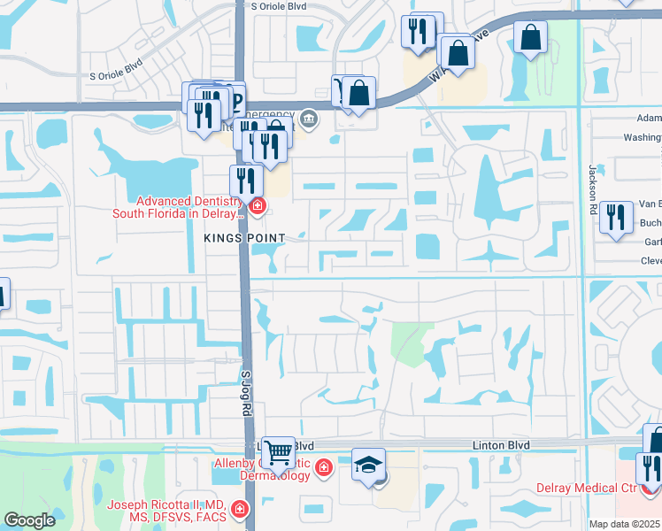 map of restaurants, bars, coffee shops, grocery stores, and more near 6166 Lake Hibiscus Drive in Delray Beach