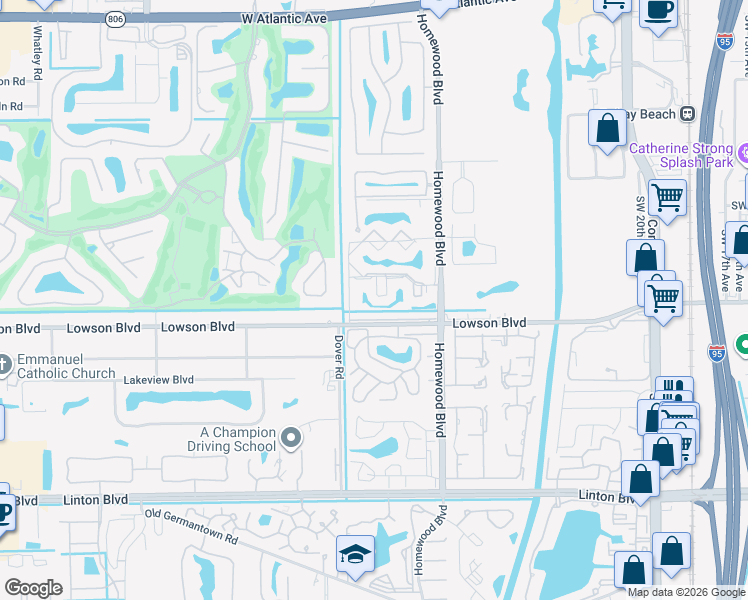 map of restaurants, bars, coffee shops, grocery stores, and more near 2801 Zorno Way in Delray Beach