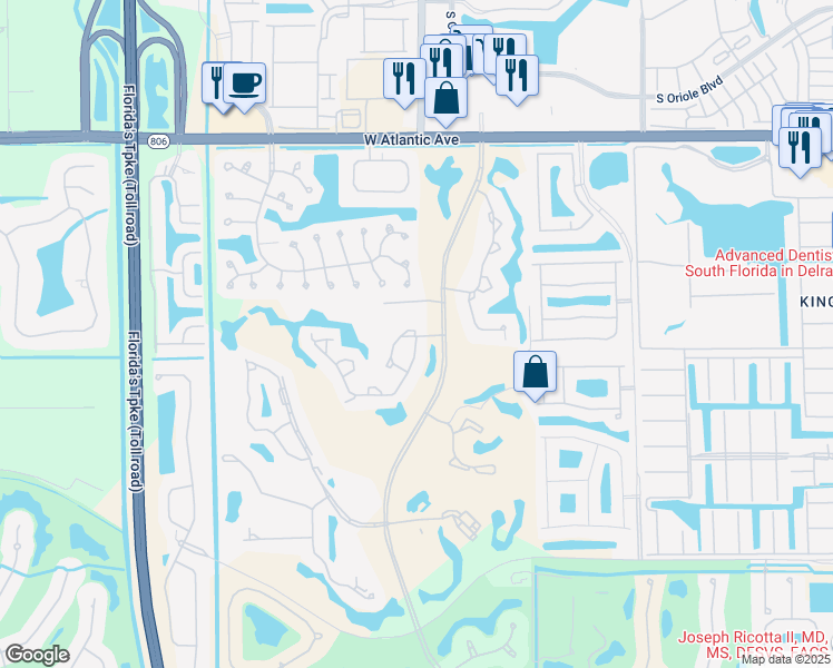 map of restaurants, bars, coffee shops, grocery stores, and more near 7658 Victory Lane in Delray Beach
