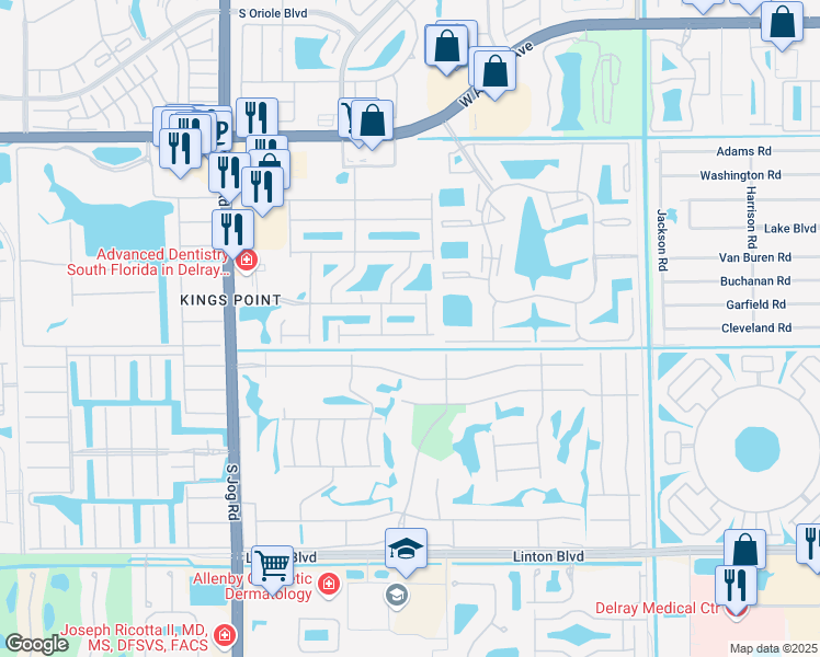 map of restaurants, bars, coffee shops, grocery stores, and more near 6102 Lake Hibiscus Drive in Delray Beach