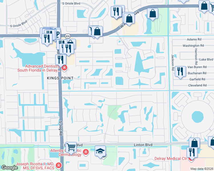 map of restaurants, bars, coffee shops, grocery stores, and more near 6102 Lake Hibiscus Drive in Delray Beach