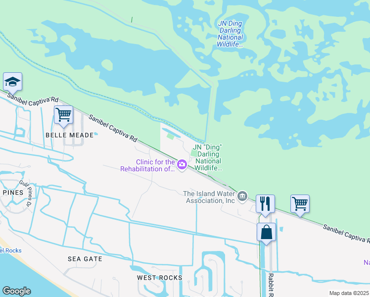 map of restaurants, bars, coffee shops, grocery stores, and more near 3840 Sanibel Captiva Road in Sanibel