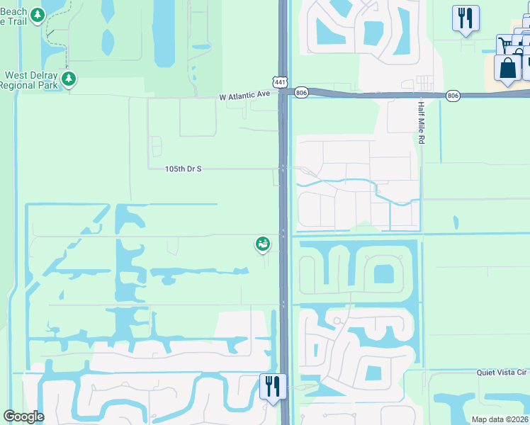 map of restaurants, bars, coffee shops, grocery stores, and more near 15445 Range Line Road in Delray Beach