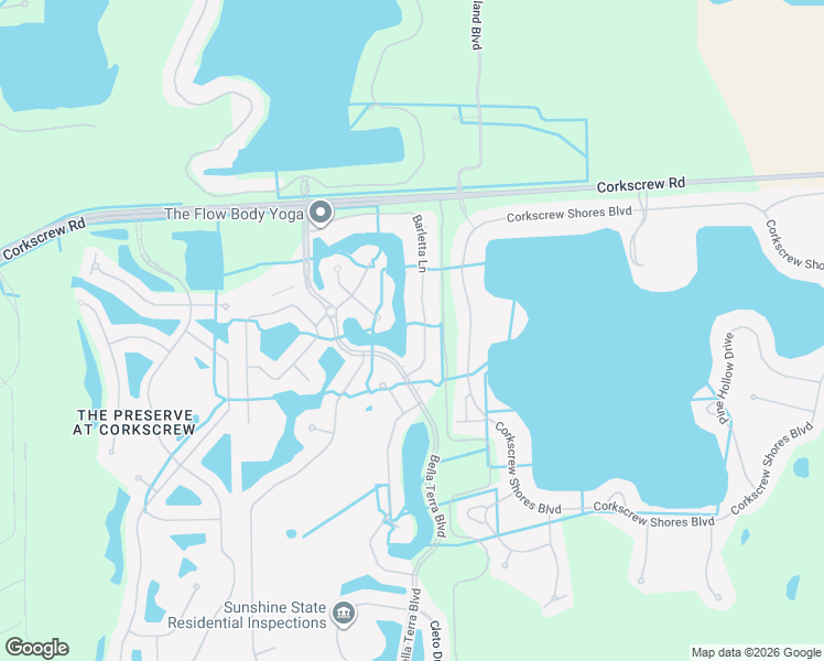 map of restaurants, bars, coffee shops, grocery stores, and more near 20040 Barletta Lane in Estero