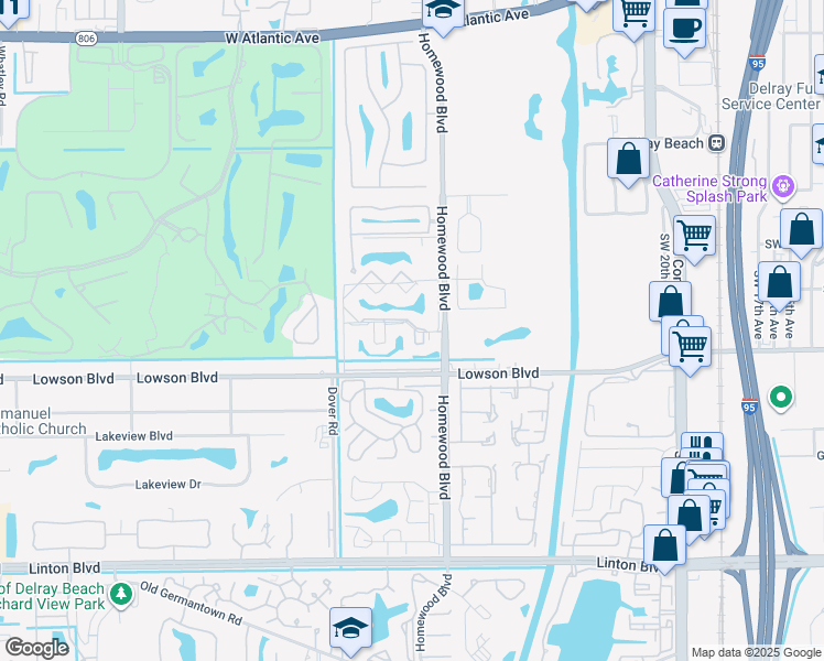 map of restaurants, bars, coffee shops, grocery stores, and more near 2600 Fiore Way in Delray Beach
