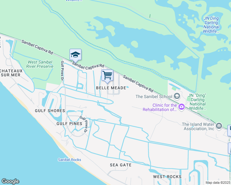 map of restaurants, bars, coffee shops, grocery stores, and more near 9284 Kincaid Court in Sanibel