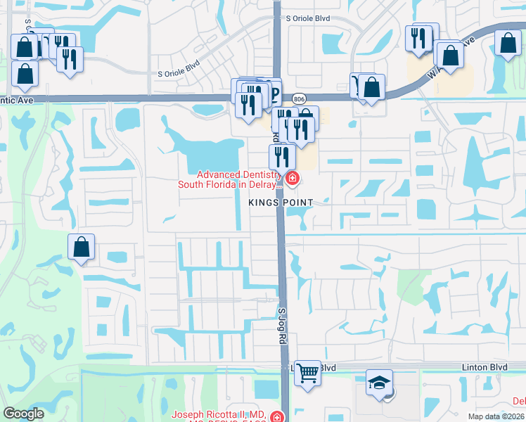 map of restaurants, bars, coffee shops, grocery stores, and more near 254 Seville Avenue in Delray Beach