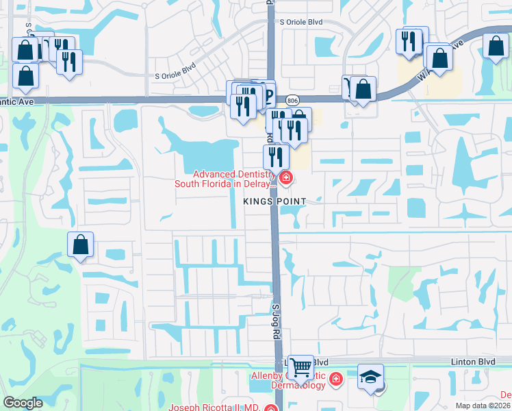map of restaurants, bars, coffee shops, grocery stores, and more near 254 Seville Avenue in Delray Beach