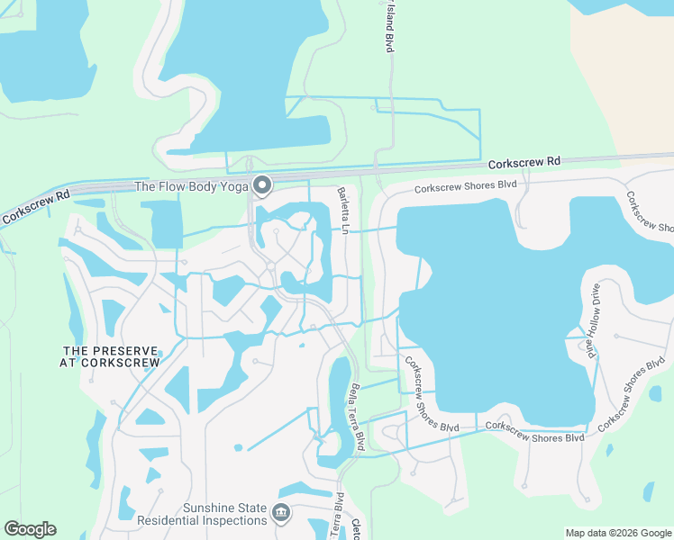 map of restaurants, bars, coffee shops, grocery stores, and more near 20030 Barletta Lane in Estero