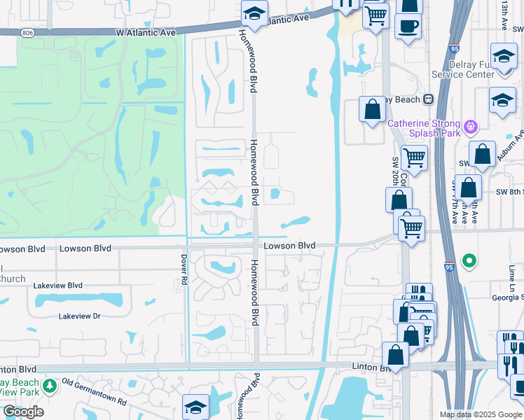 map of restaurants, bars, coffee shops, grocery stores, and more near 2538 Par Circle in Delray Beach