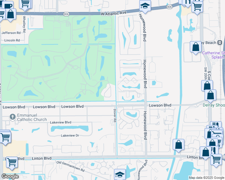 map of restaurants, bars, coffee shops, grocery stores, and more near 933 Greensward Lane in Delray Beach