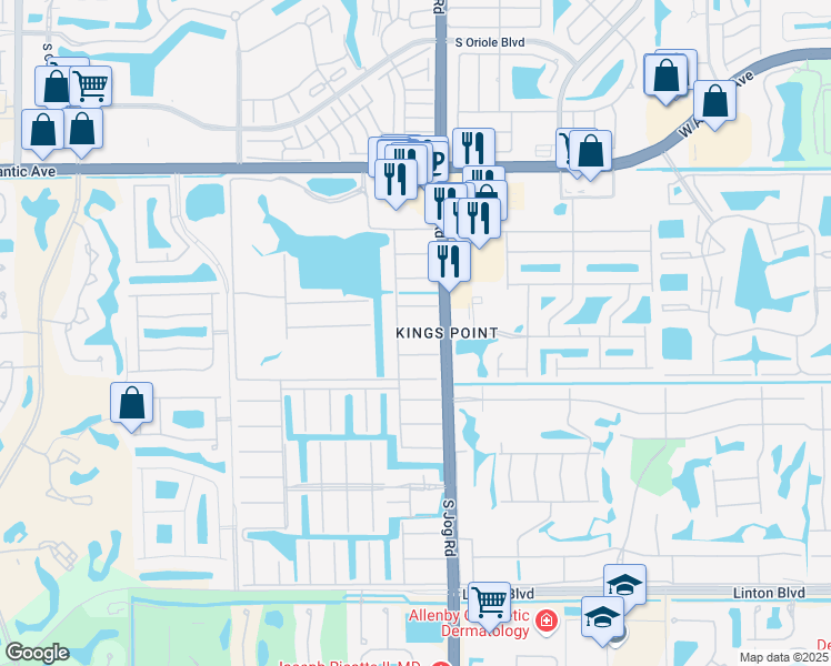 map of restaurants, bars, coffee shops, grocery stores, and more near 254 Seville Avenue in Delray Beach