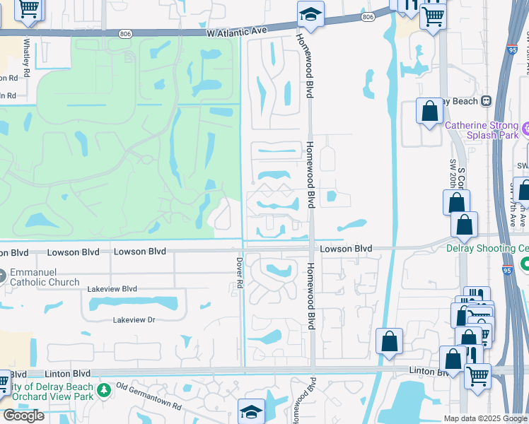 map of restaurants, bars, coffee shops, grocery stores, and more near 203 Fiore Way in Delray Beach
