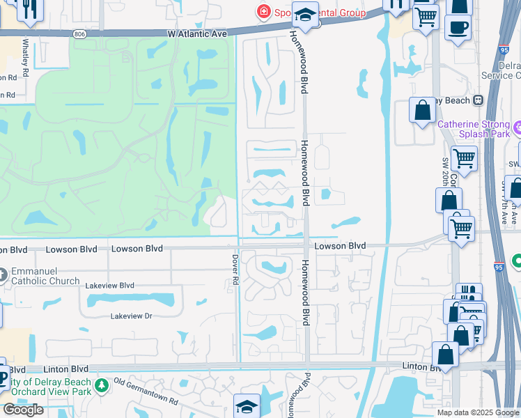 map of restaurants, bars, coffee shops, grocery stores, and more near 203 Fiore Way in Delray Beach
