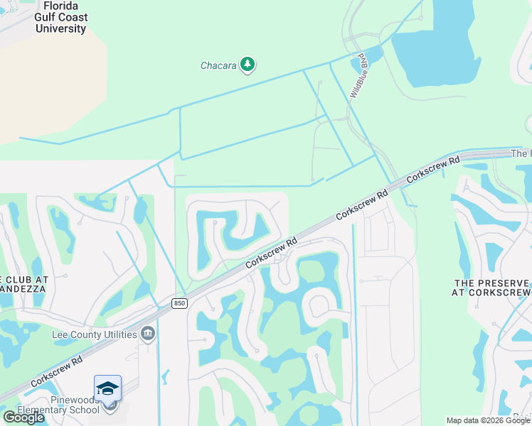 map of restaurants, bars, coffee shops, grocery stores, and more near 12550 Grandezza Circle in Estero