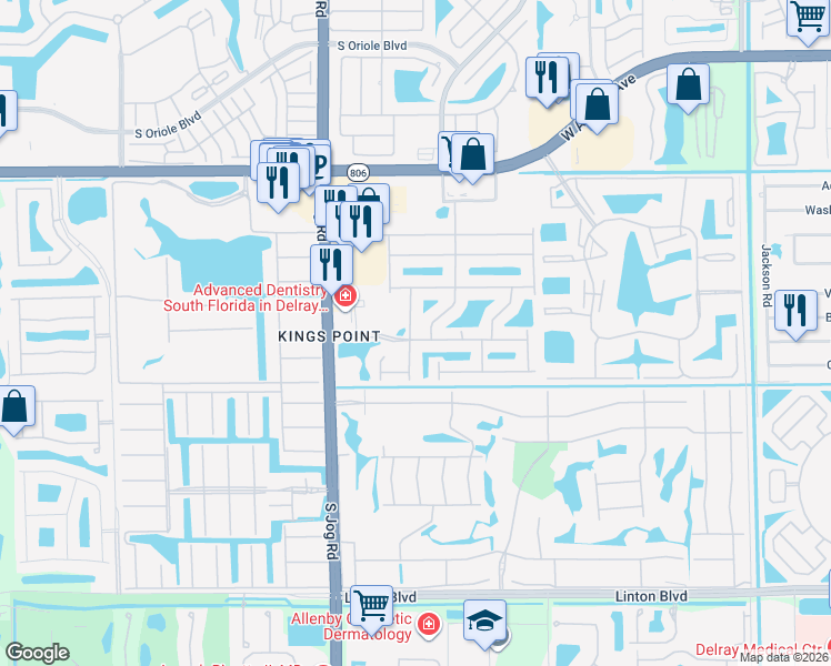 map of restaurants, bars, coffee shops, grocery stores, and more near 6219 Floral Lakes Drive in Delray Beach