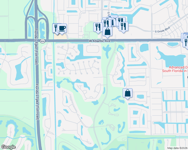 map of restaurants, bars, coffee shops, grocery stores, and more near 7584 Lexington Club Boulevard in Delray Beach