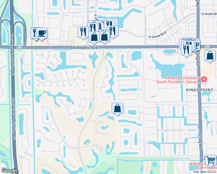 map of restaurants, bars, coffee shops, grocery stores, and more near 15354 Strathearn Drive in Delray Beach