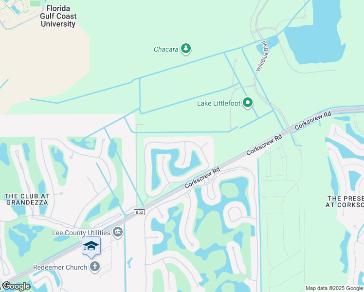 map of restaurants, bars, coffee shops, grocery stores, and more near 20002 Grande Lake Drive in Estero