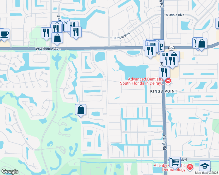 map of restaurants, bars, coffee shops, grocery stores, and more near 196 Tuscany C in Delray Beach
