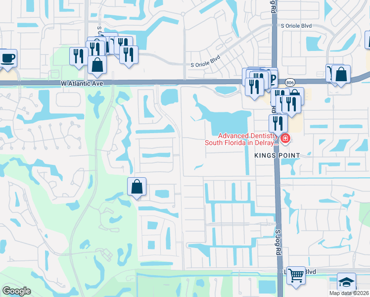map of restaurants, bars, coffee shops, grocery stores, and more near 15250 Fiorenza Circle in Delray Beach