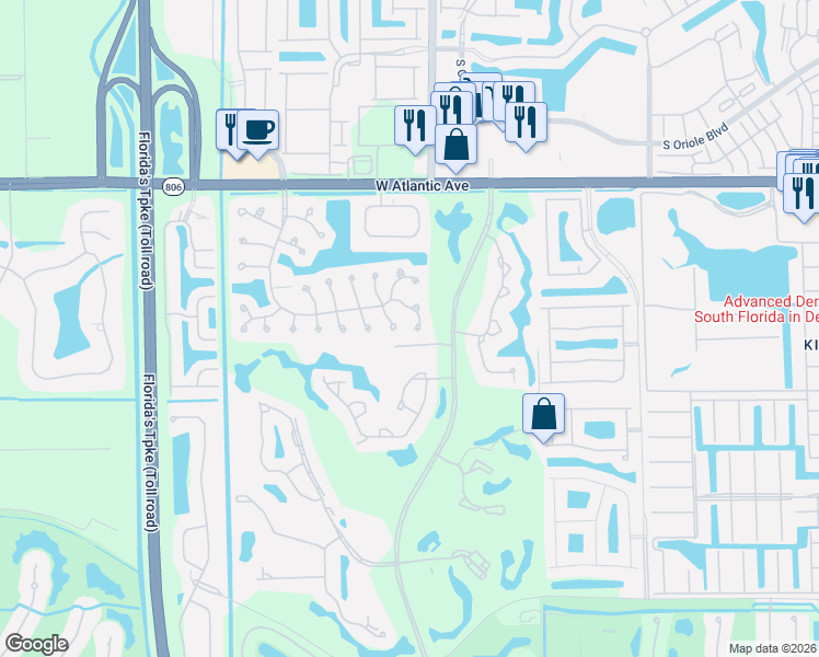 map of restaurants, bars, coffee shops, grocery stores, and more near 7584 Lexington Club Boulevard in Delray Beach