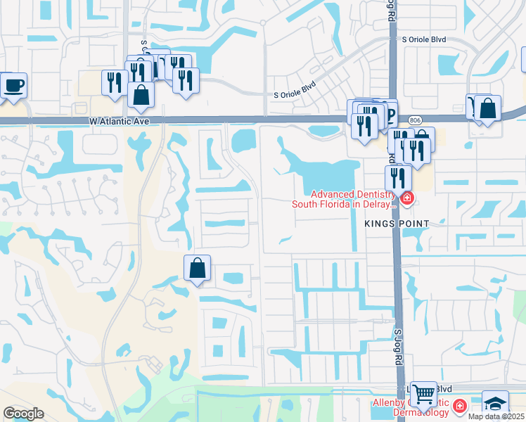 map of restaurants, bars, coffee shops, grocery stores, and more near 15550 Fiorenza Circle in Delray Beach