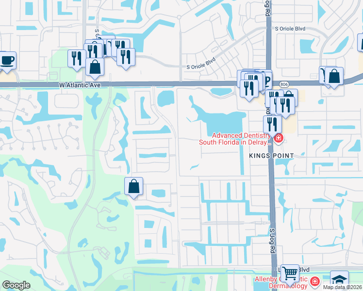 map of restaurants, bars, coffee shops, grocery stores, and more near 15550 Fiorenza Circle in Delray Beach