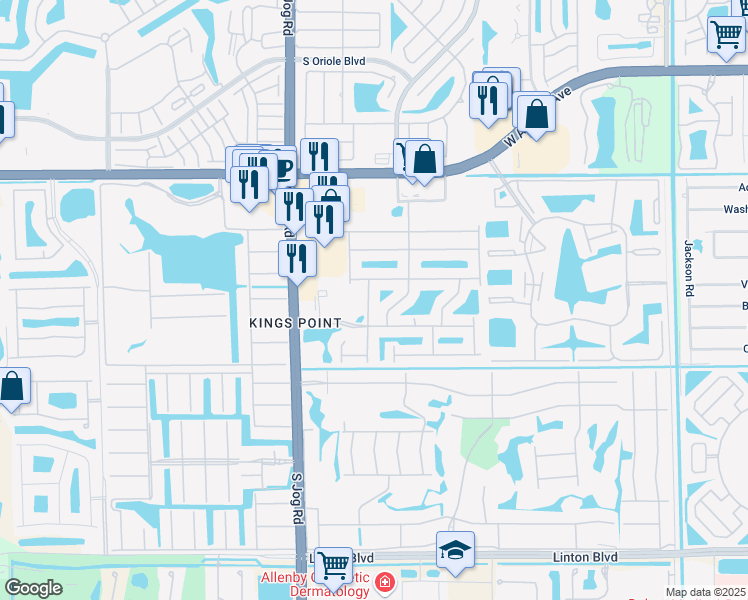 map of restaurants, bars, coffee shops, grocery stores, and more near 15334 Floral Club Road in Delray Beach