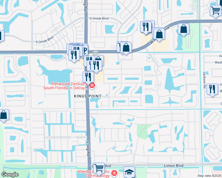 map of restaurants, bars, coffee shops, grocery stores, and more near 15334 Floral Club Road in Delray Beach
