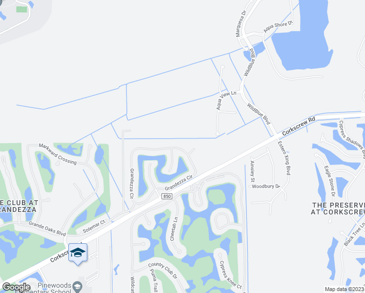 map of restaurants, bars, coffee shops, grocery stores, and more near 12559 Grandezza Circle in Estero