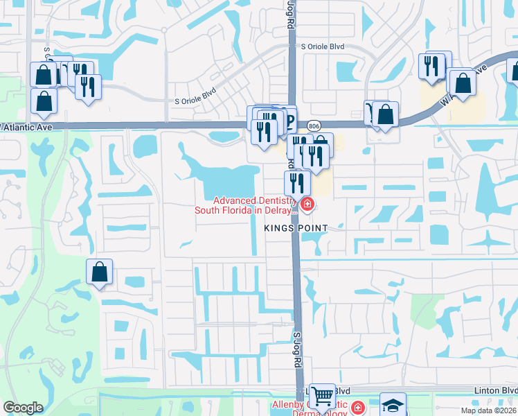 map of restaurants, bars, coffee shops, grocery stores, and more near 219 Seville Boulevard in Delray Beach