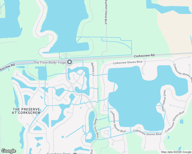 map of restaurants, bars, coffee shops, grocery stores, and more near 20001 Barletta Lane in Estero