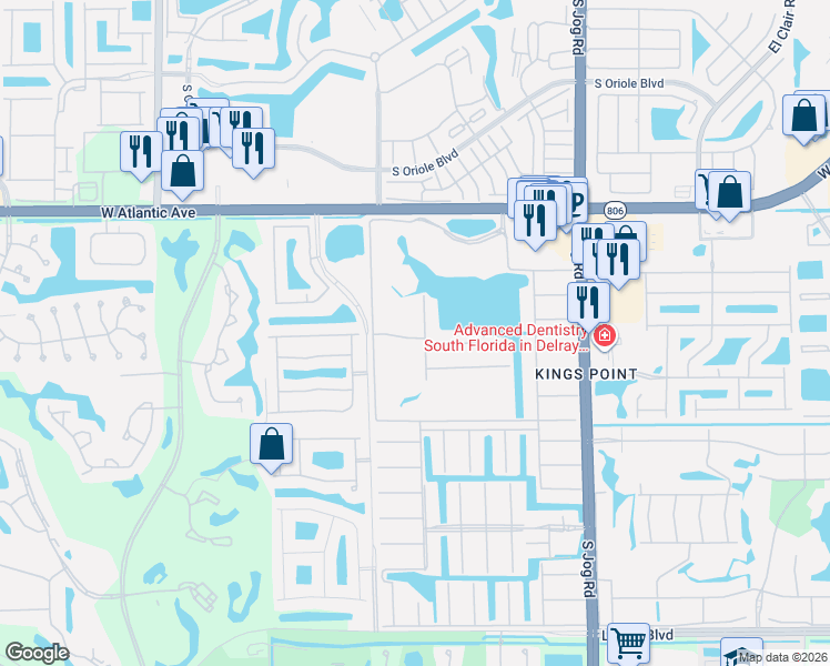 map of restaurants, bars, coffee shops, grocery stores, and more near 215 Waterford Cresent in Delray Beach