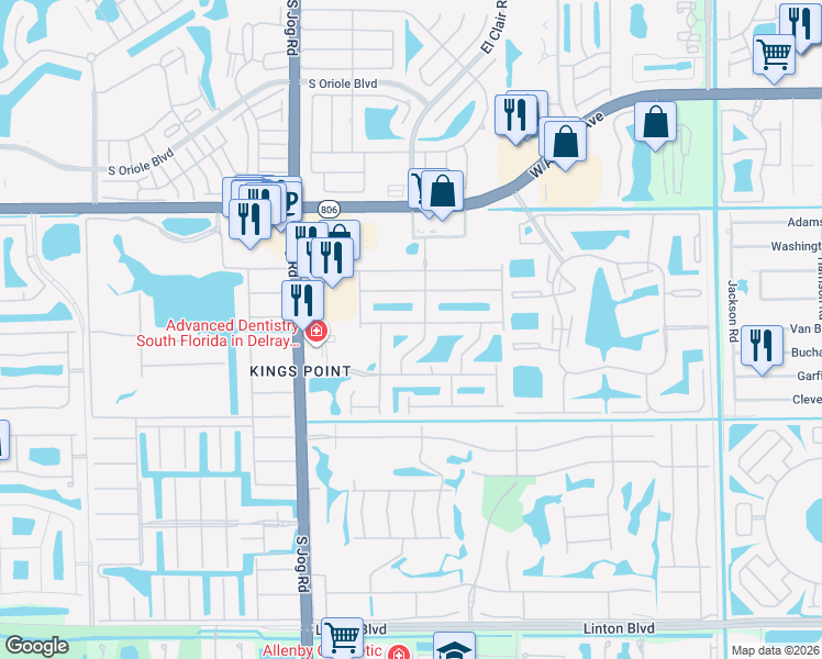 map of restaurants, bars, coffee shops, grocery stores, and more near 15285 Lake Wildflower Road in Delray Beach