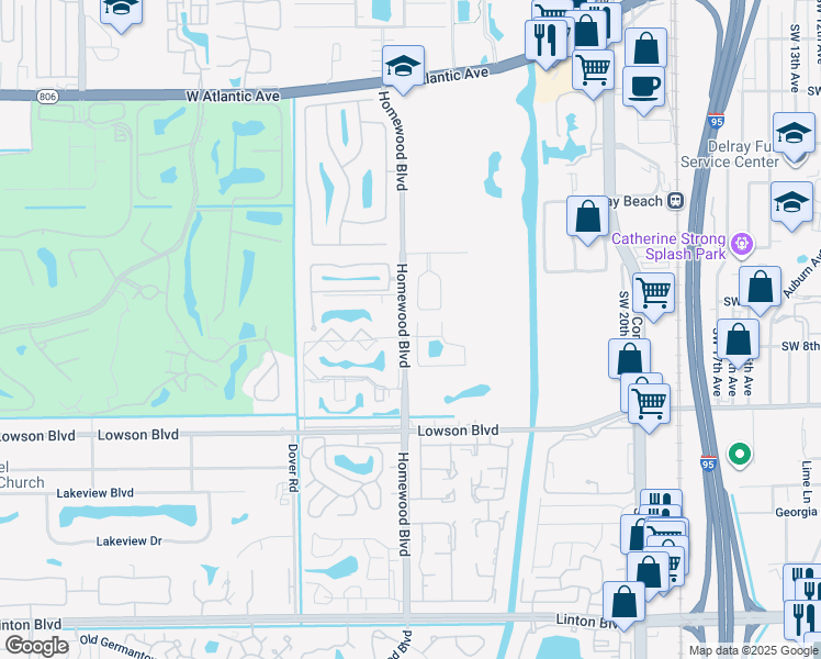 map of restaurants, bars, coffee shops, grocery stores, and more near 720 Birdie Court in Delray Beach