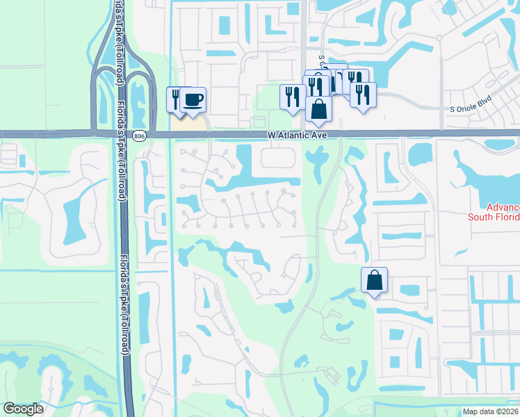 map of restaurants, bars, coffee shops, grocery stores, and more near 7605 Lexington Club Boulevard in Delray Beach