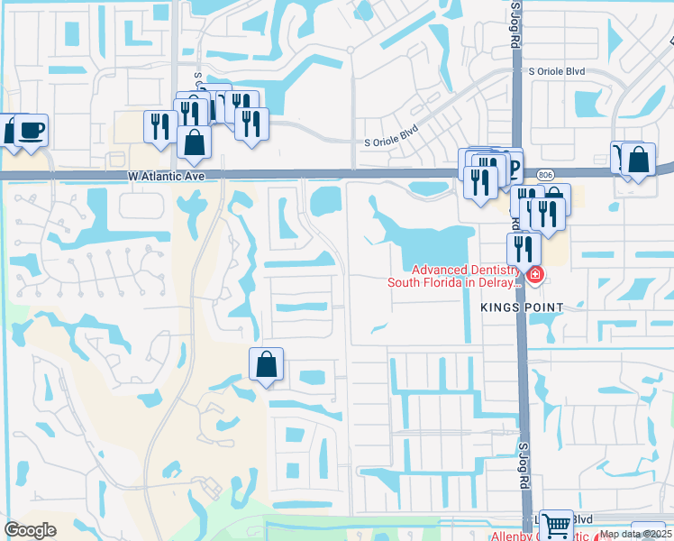 map of restaurants, bars, coffee shops, grocery stores, and more near 15550 Fiorenza Circle in Delray Beach