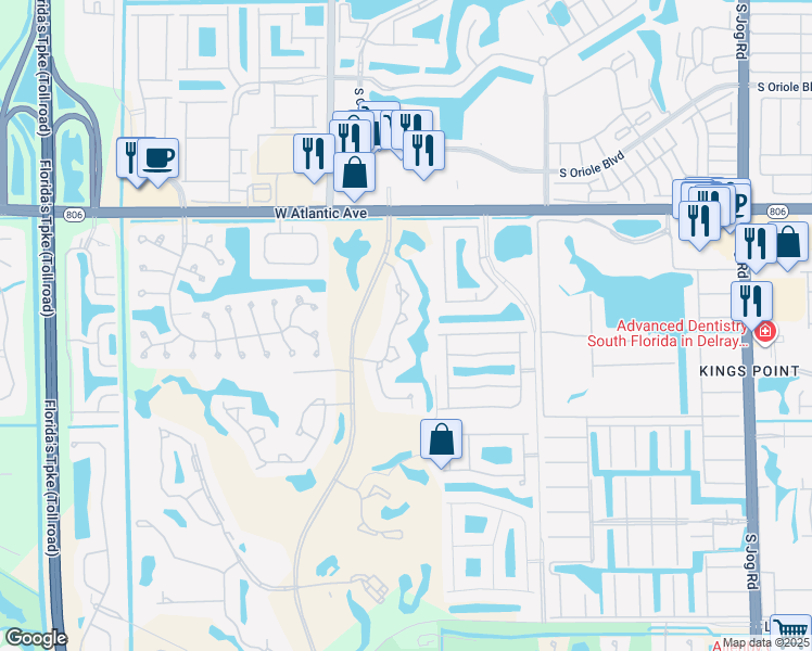 map of restaurants, bars, coffee shops, grocery stores, and more near 15330 Strathearn Drive in Delray Beach