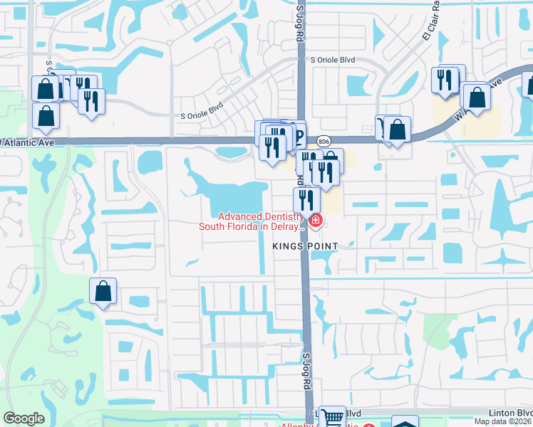 map of restaurants, bars, coffee shops, grocery stores, and more near 92 Seville Drive in Delray Beach