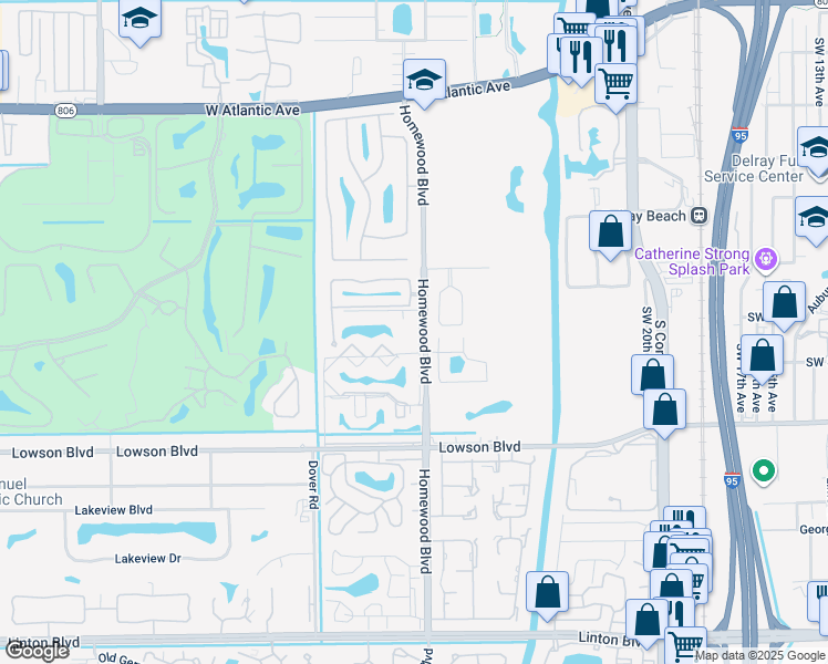 map of restaurants, bars, coffee shops, grocery stores, and more near 720 Birdie Court in Delray Beach