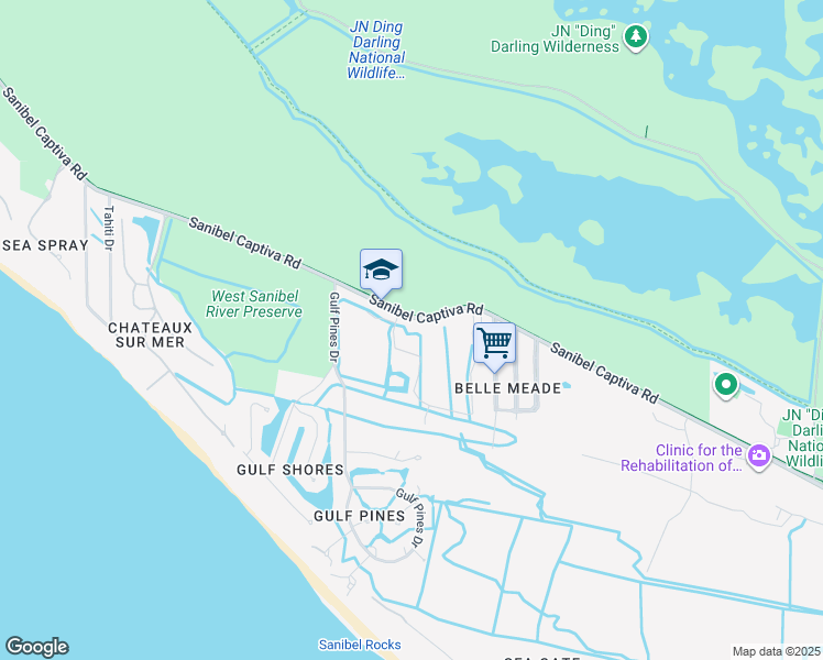 map of restaurants, bars, coffee shops, grocery stores, and more near 4301 Sanibel Captiva Road in Sanibel
