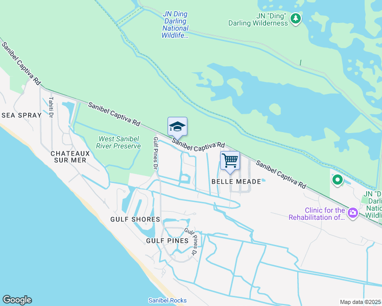 map of restaurants, bars, coffee shops, grocery stores, and more near 4301 Sanibel Captiva Road in Sanibel