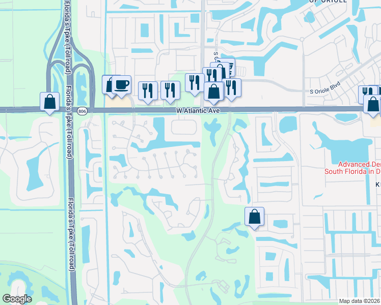 map of restaurants, bars, coffee shops, grocery stores, and more near 7549 Lexington Club Boulevard in Delray Beach